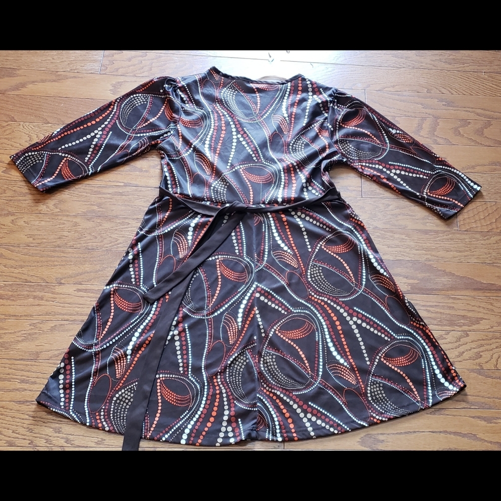👗Carey chocolate multi-print dress,Size 2X,Nice!